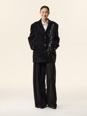 MUKTANK×LOUMUTAKU Beaded Embroidery Branch-Patterned Blazer