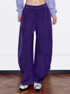 MUKZIN“Capsule Collection”Ribbed Fabric Slouchy Wide-Leg Pants