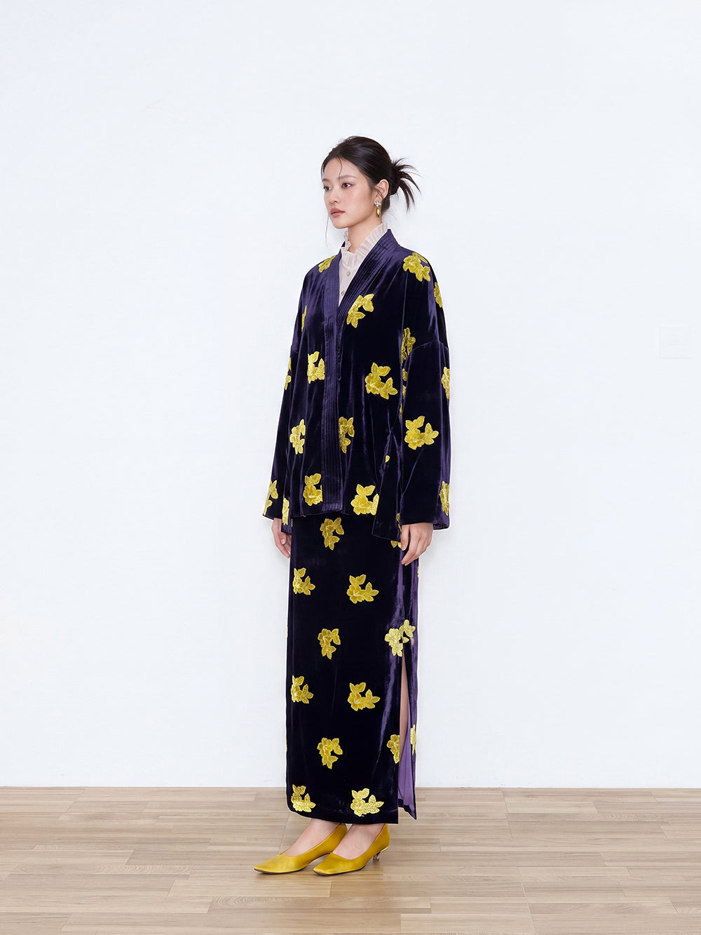 MUKZIN×Flourishing New Chinese-Style Vintage Silk Velvet Skirt Set