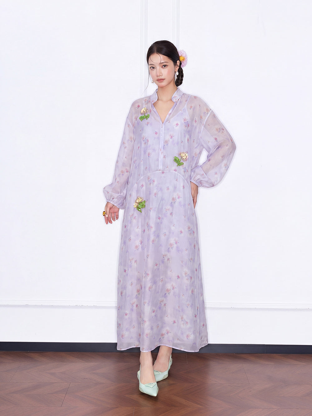 MUKZIN×Capsule Collection New Chinese-style intangible cultural heritage Hami hand-embroidered dress