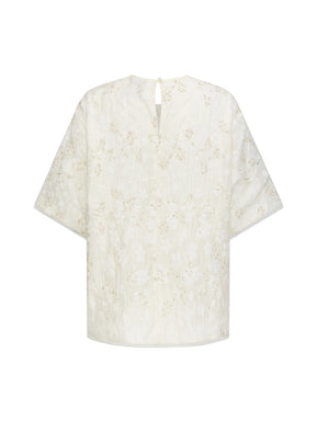 MUKZIN "Ode to the New Summer"Embroidery Sequin National Style Improved Frog Button Loose Chinese-style Short-sleeve Shirt