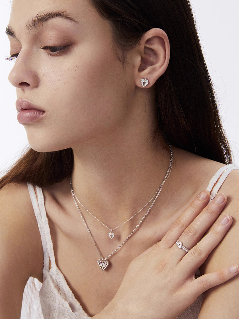 MUKTANK×SUN HUNTER Lock core stud earrings