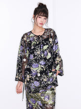 Mukzin“Capsule Collection”Neo - Chinese Style Purple "Ninefold Purple" Sequin Top