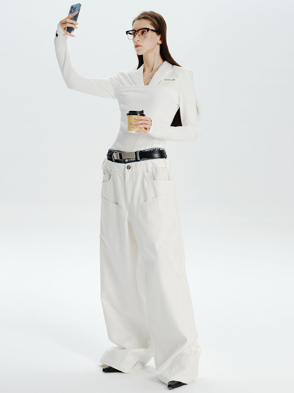 MUKTANK×MODULER Waist-Paneled Heavy-Duty Oversized Jeans