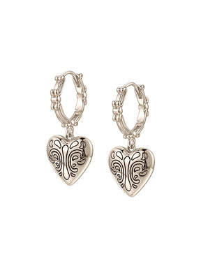 MUKTANK×SUN HUNTER Vintage Heart Carved Ear Cuffs