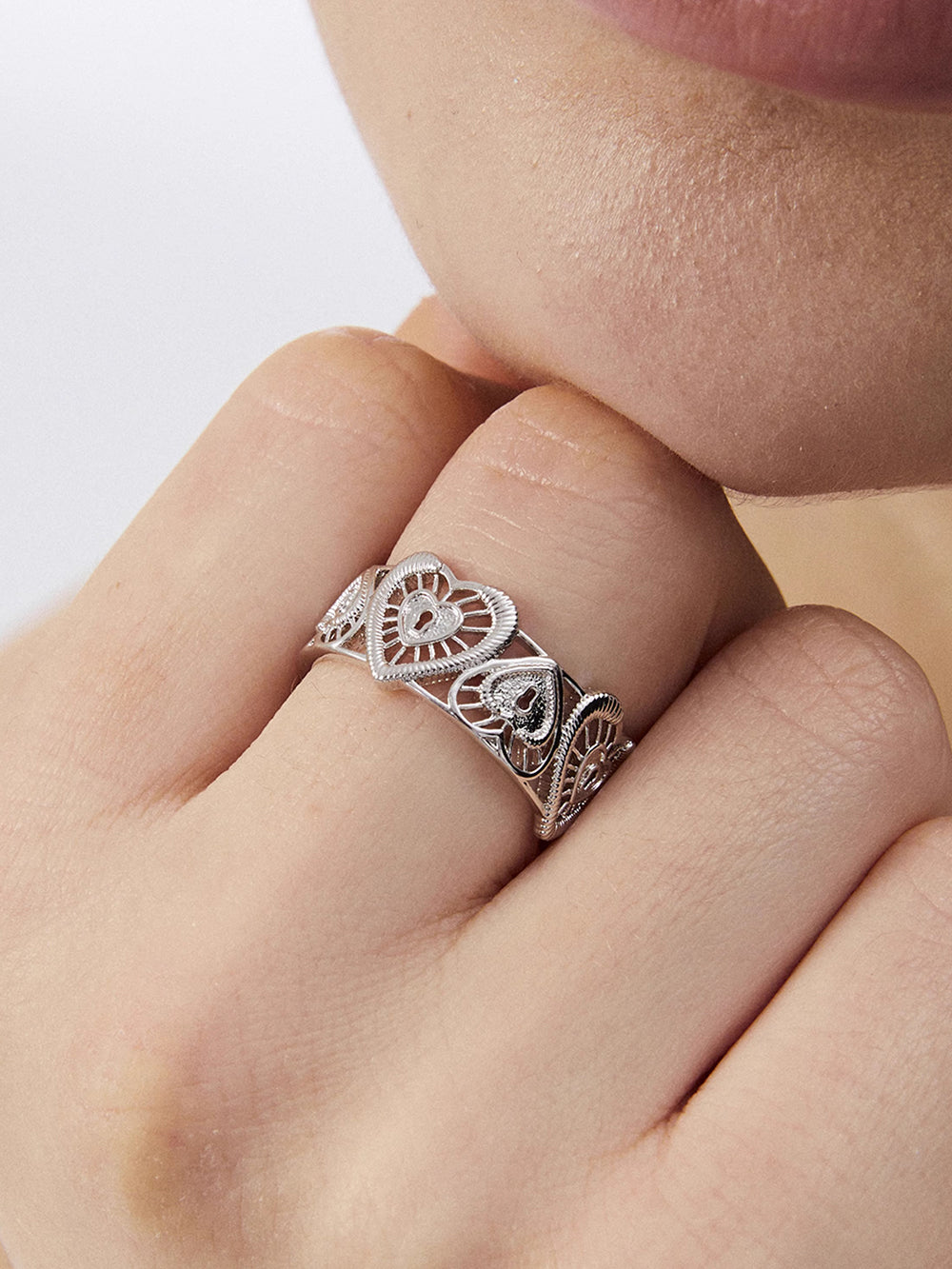 MUKTANK×SUN HUNTER Lace heart ring