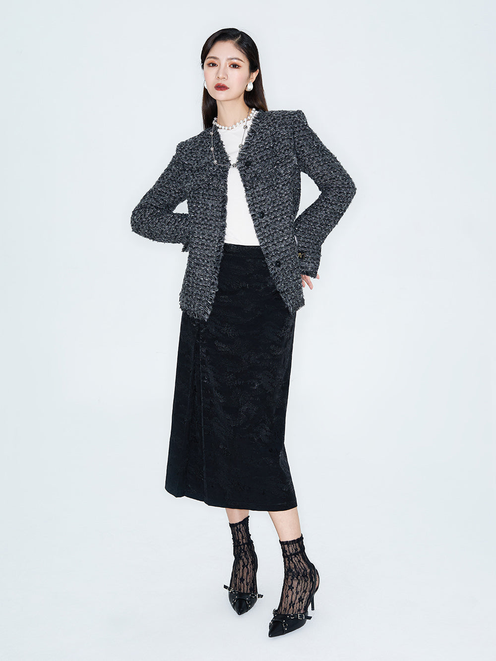 MUKZIN Linglong New Chinese-style Tweed Chanel Style Jacket