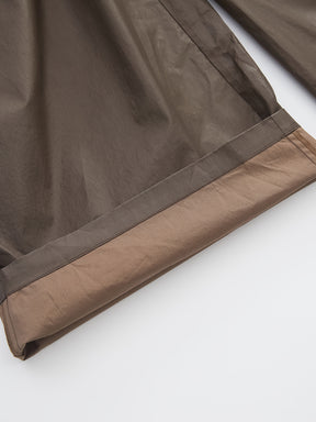 MUKZIN“Realm of Ethereal Mist”Dark Mocha Drawstring Waist Wide-Leg Pants