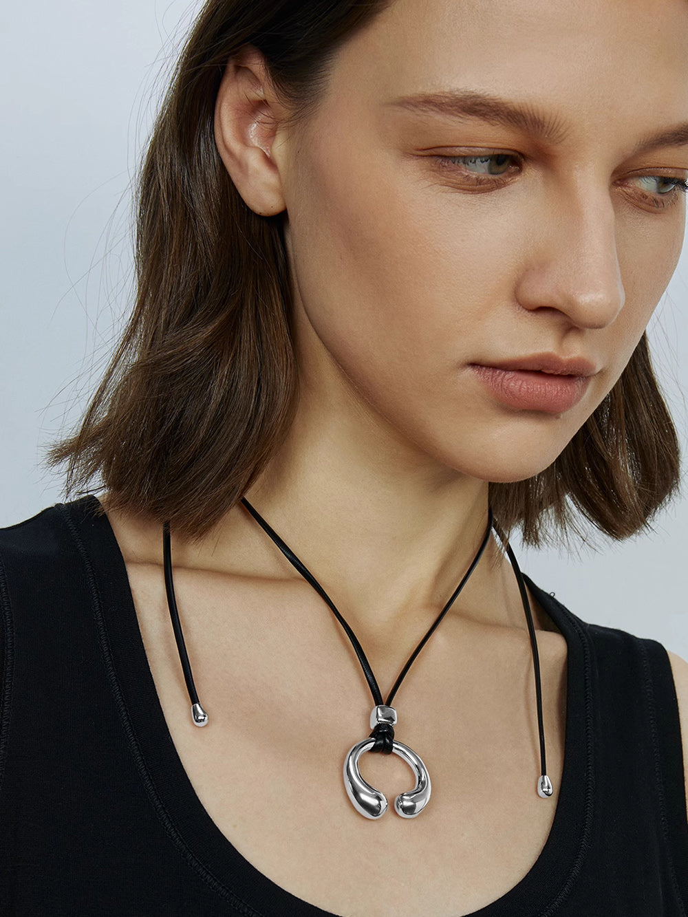 MUKTANK×SUN HUNTER C-shaped Leather Rope Long Chain