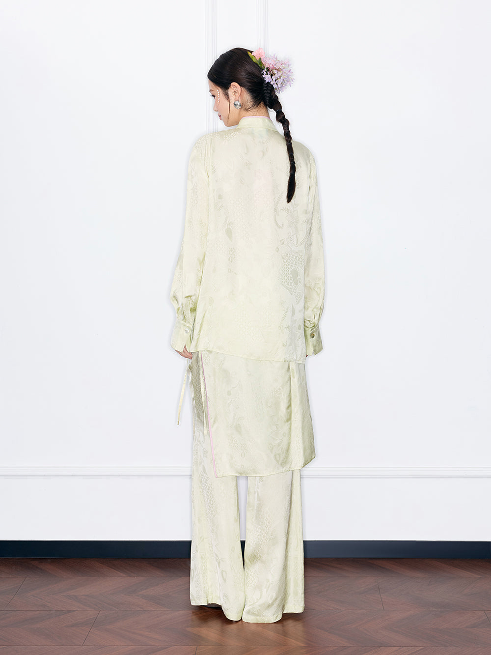 MUKZIN“Night Ballad of Chang'an”Wrap Layered Wide-Leg Pants | Tang Dynasty Inspired Satin Trousers (Copy)