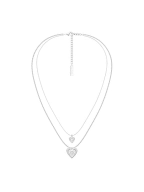 MUKTANK×SUN HUNTERDouble-layer lace heart lock necklace
