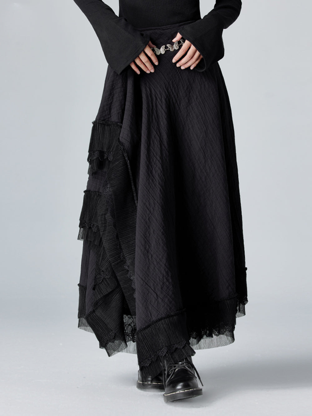 MUKTANK × CUUDICLAB Irregular Flared Skirt