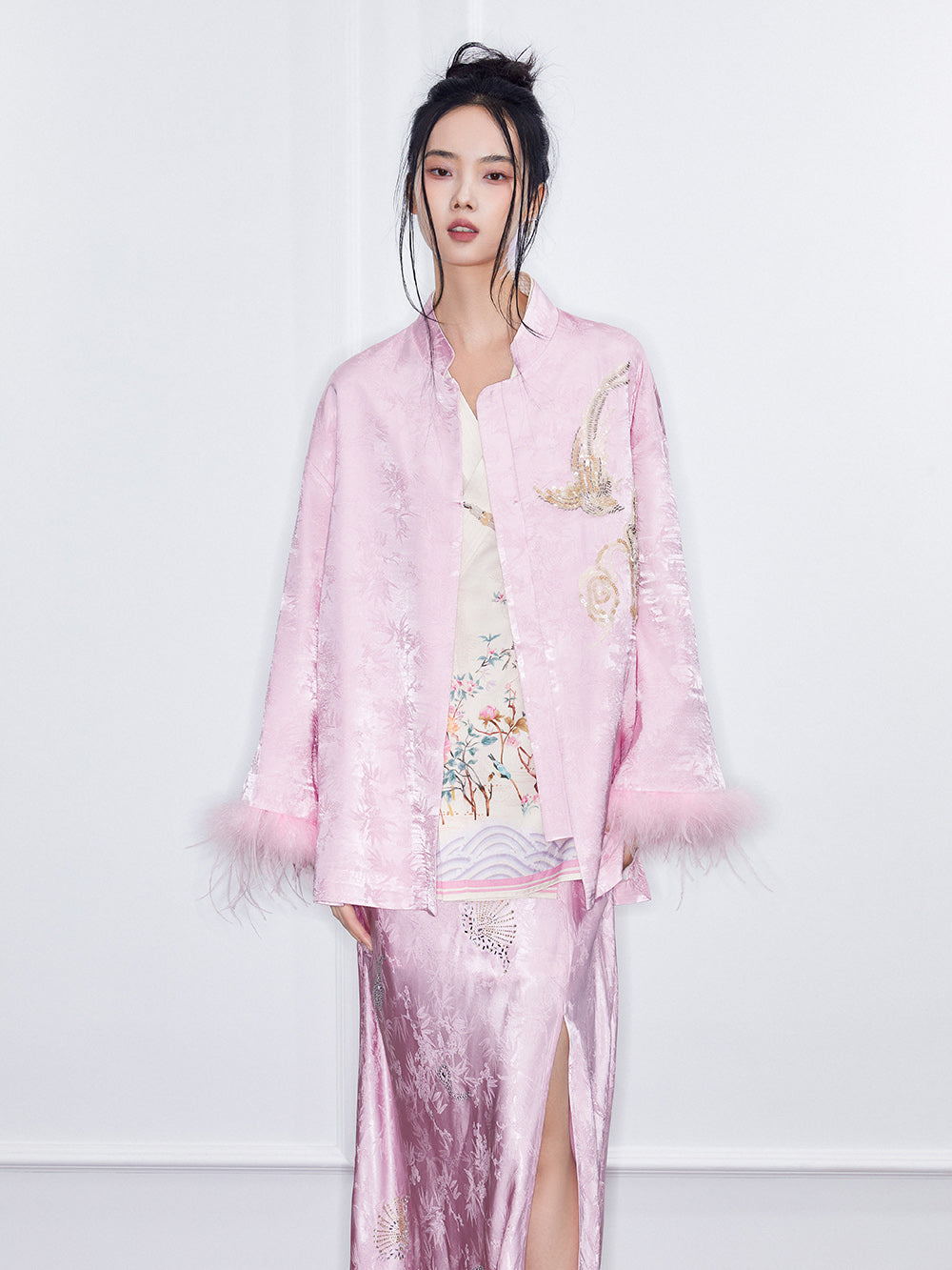 MUKZIN  Spring Prelude"Awakening Spring"Improved Jacquard Tang Suit Jacket