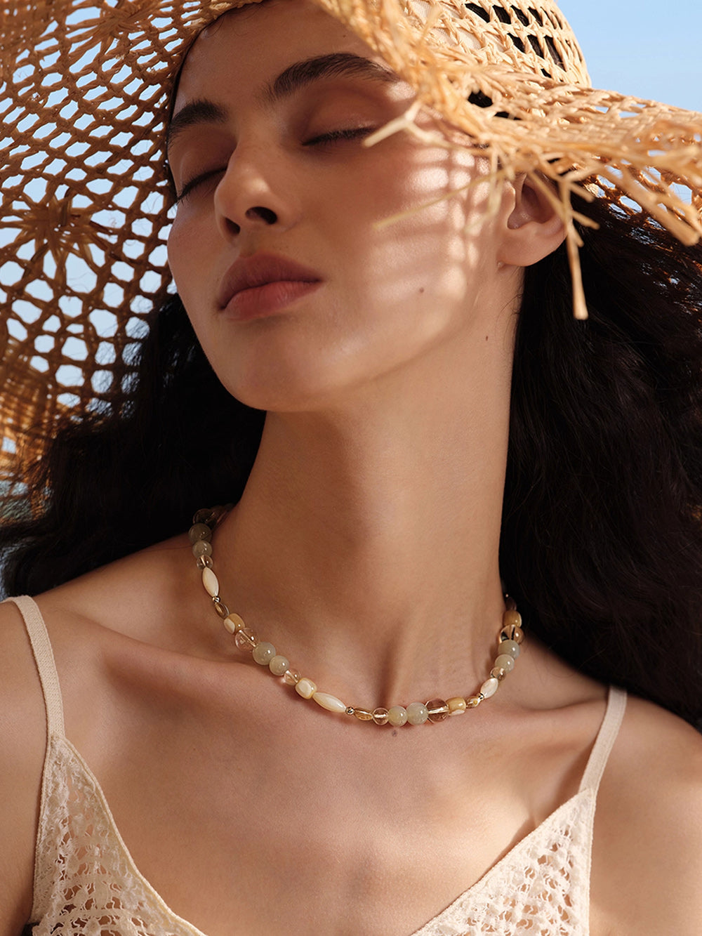 MUKTANK×SUN HUNTER“Fleeting Light”Aquamarine Crystal Bracelet (Copy)