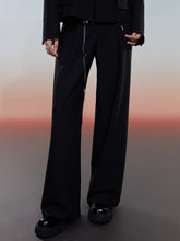 MUKZIN Hand-Woven Belted Wide-leg Suit Pants