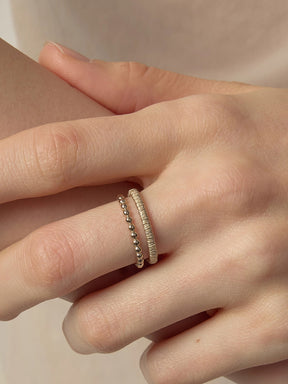 MUKTANK×SUN HUNTER Brushed Double-Layer Ring - S925 Silver