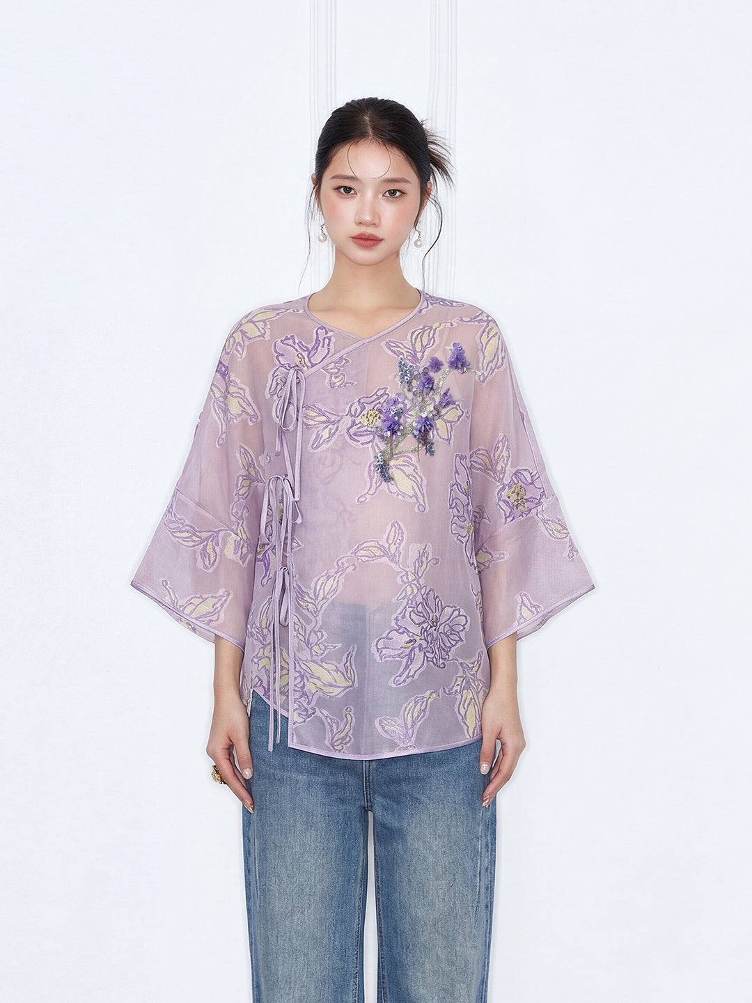 MUKZIN "Capsule Collection" New Chinese Style Embroidered Changyi Mulberry Silk Shirt