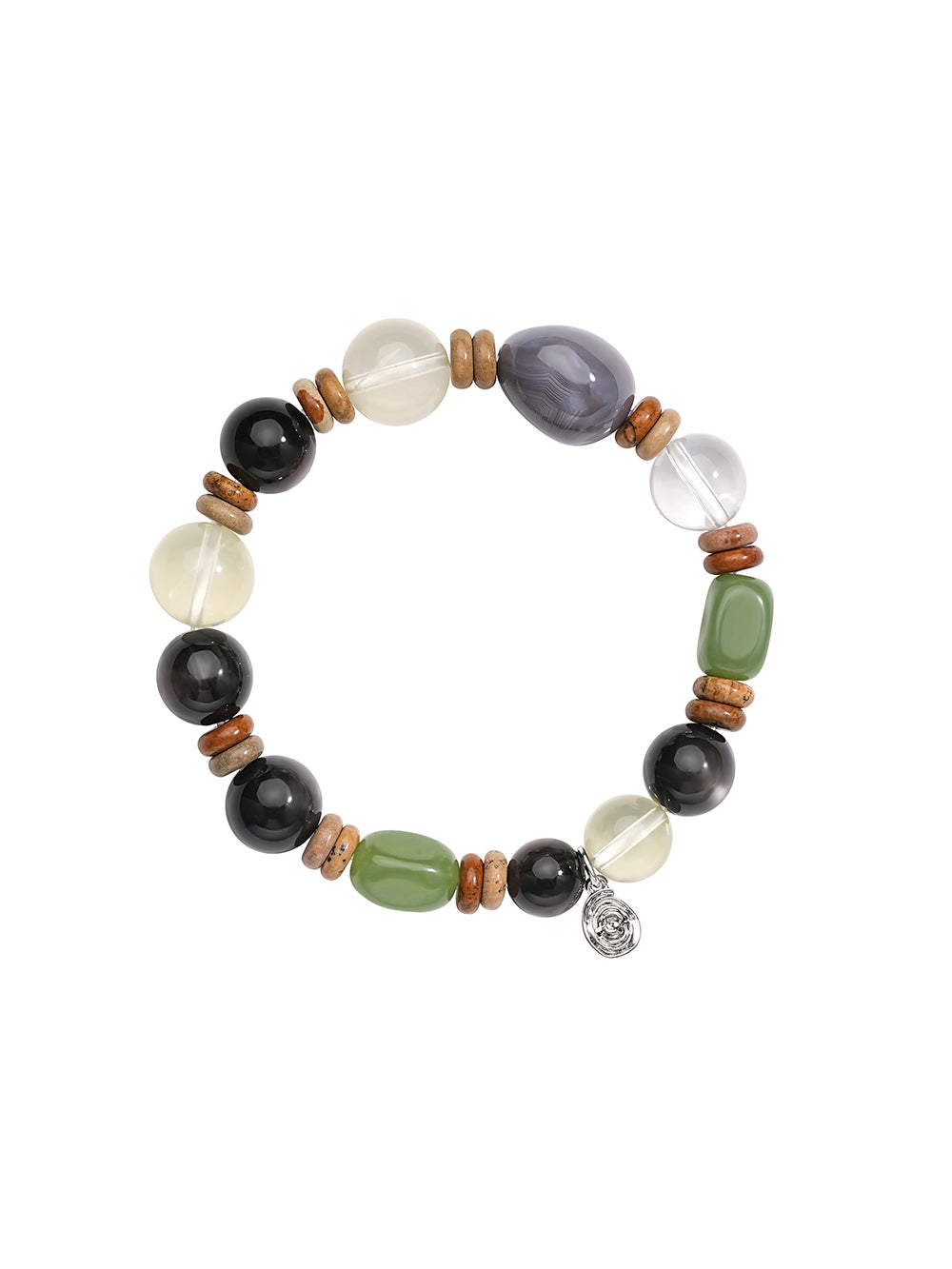 MUKTANK×SUN HUNTER“Fleeting Light”Green Grape Obsidian Bracelet