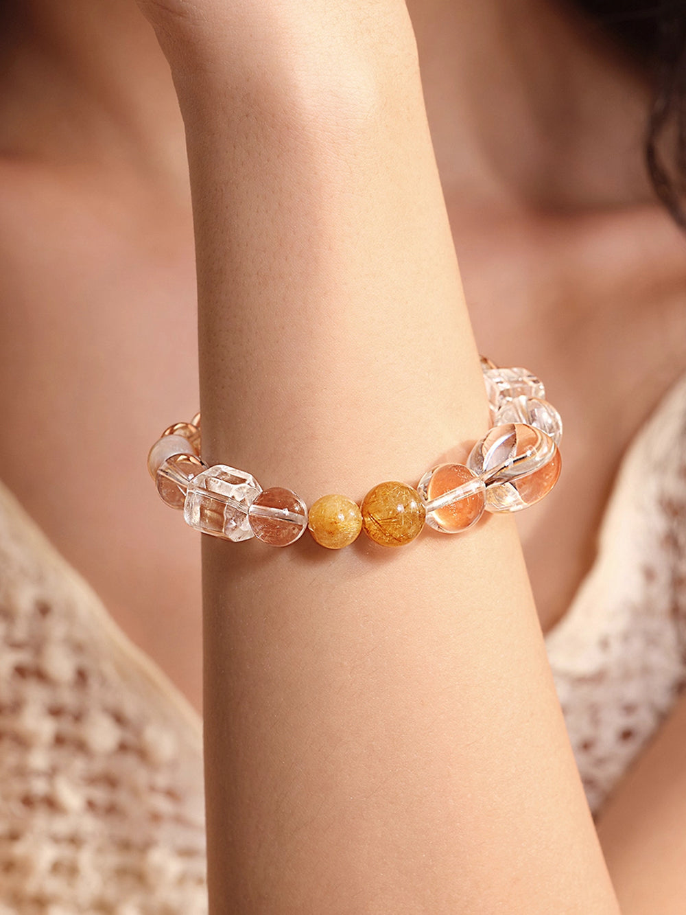 MUKTANK×SUN HUNTER“Fleeting Light”Brilliant Amethyst Hair Crystal Bracelet