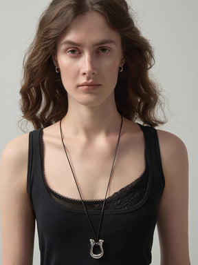 MUKTANK×SUN HUNTER Vintage Horseshoe Clasp Adjustable Slider Necklace