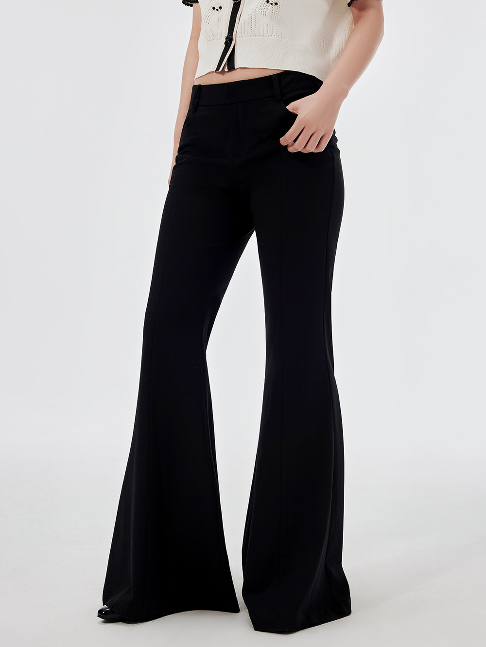 MUKZIN Black Casual Flared Pants S MUKZIN Black Casual Flared Pants S