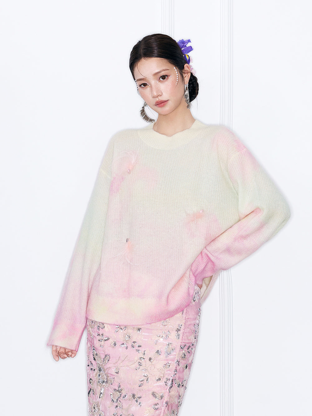 MUKZIN“Capsule Collection”Oversized Gradient Knit Top Casual Lazy Style Pullover