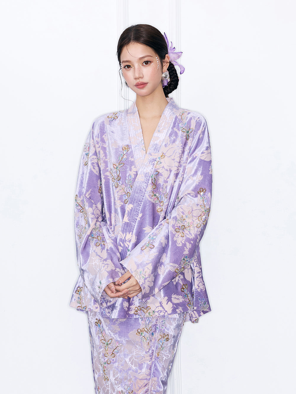 MUKZIN“Night Ballad of Chang'an”New Chinese Style Velvet Jacquard Kimono Cardigan for Women - Loose Wrap Front