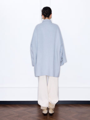 MUKZIN“The Sequence of Deer's Call”Oversized Light Blue Wool Blend Coat