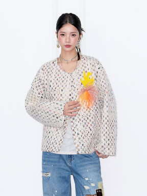 MUKZIN“Capsule Collection”Loose-Fit Tweed Boucle Jacket