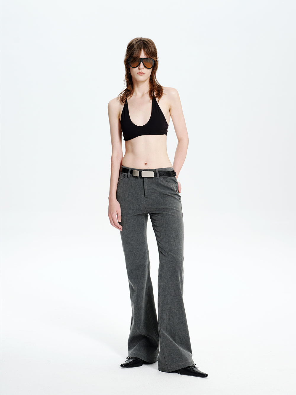 MUKTANK×MODULER Slim-Fit Flared Dress Pants