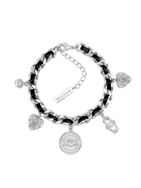 MUKTANK×SUN HUNTER Iris Coin PU Braided Rope Bracelet