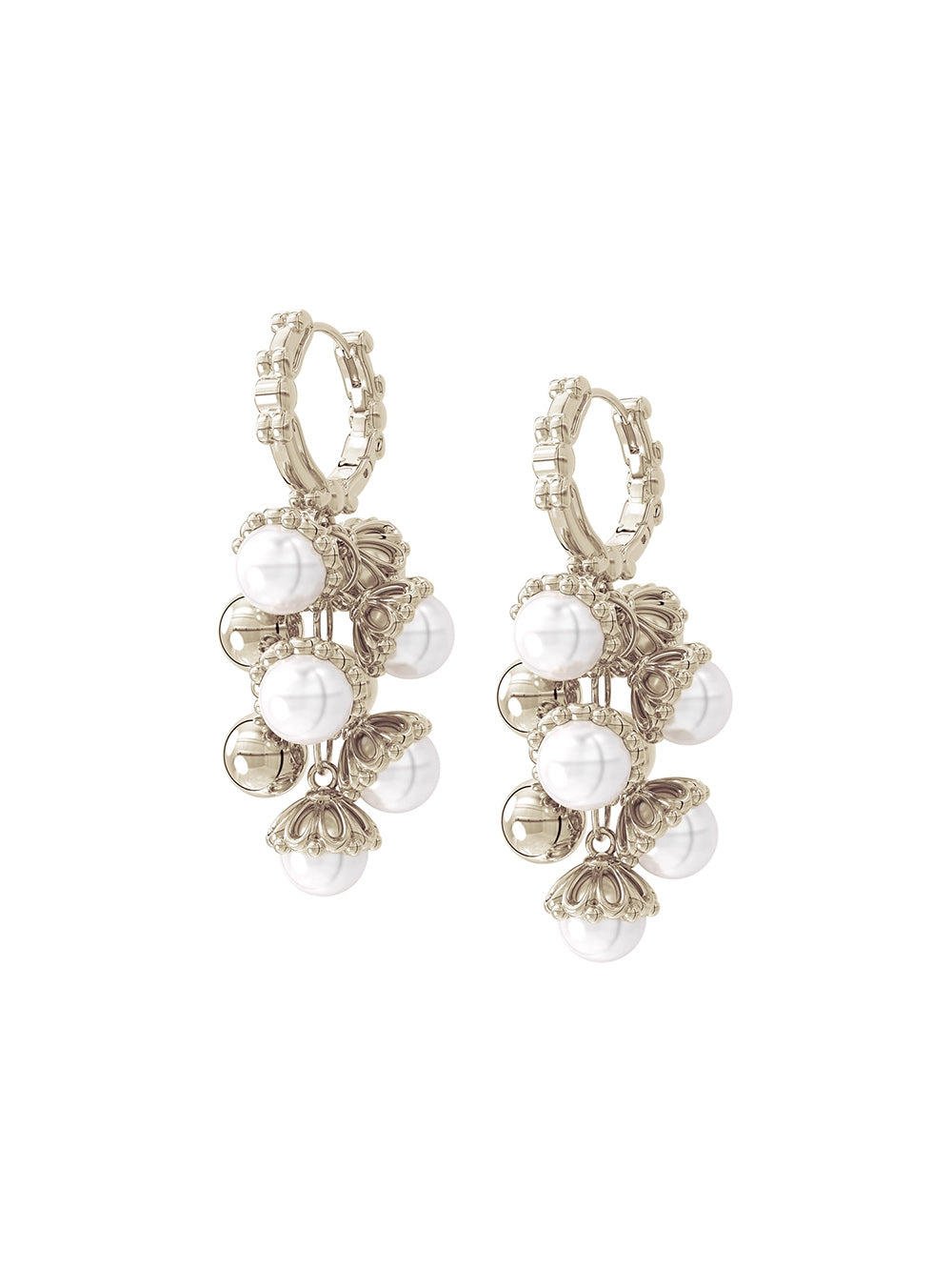 MUKTANK×SUN HUNTER Pearl Cluster Faux Pearl Ear Cuffs