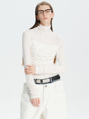 MUKTANK×MODULER Tencel-Wool Pearl Turtleneck Top