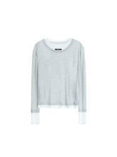 MUKTANK×MODULER Tencel fake two-piece Splicing Loose T-shirt Knitted Top