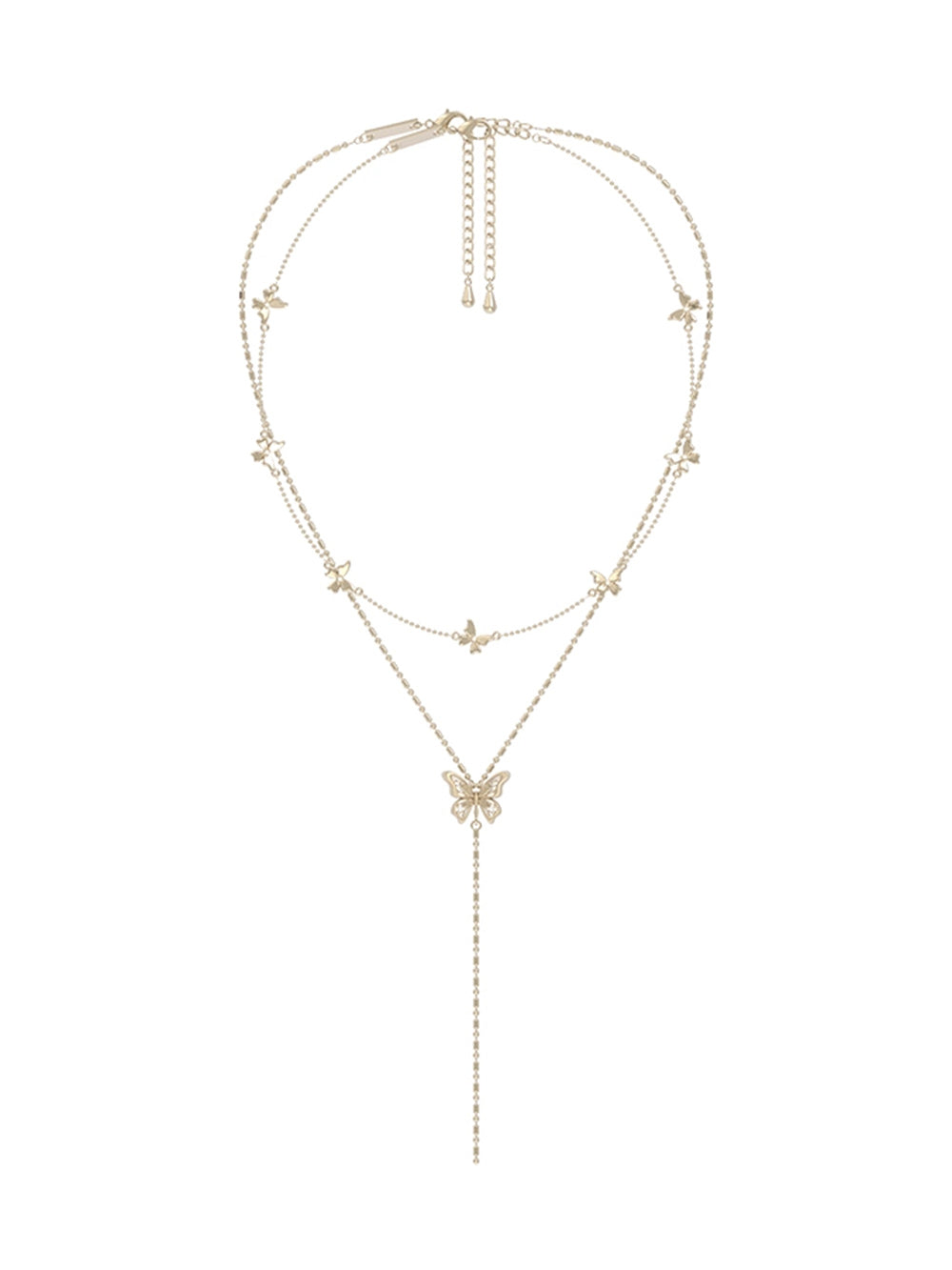 MUKTANK×SUN HUNTER “Emergence”Double-Layer Lace Butterfly Y-Necklace