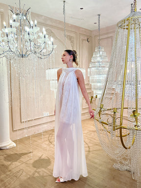 MUKTANK×Jqwention White tulle vacation dress