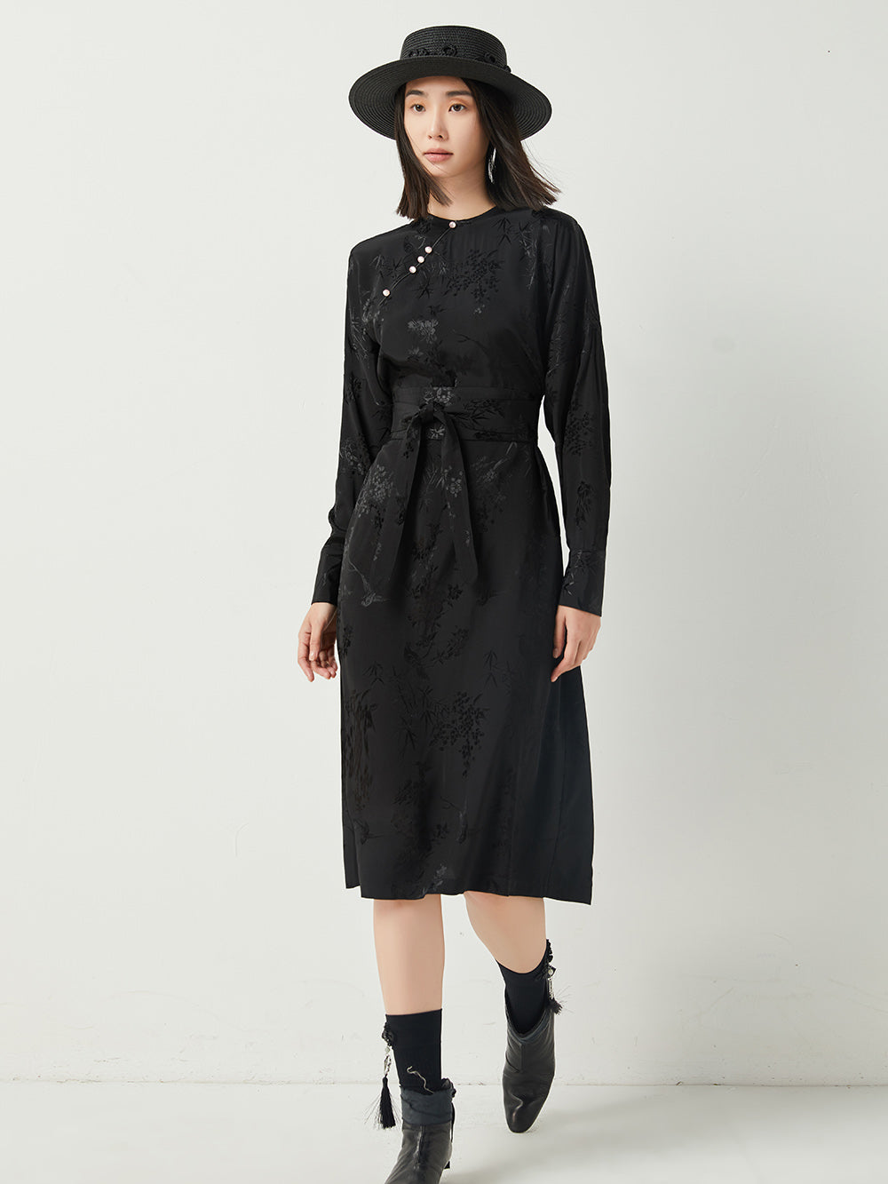 MUKTANK×CUUDICLAB Rayon Long Sleeve Dress