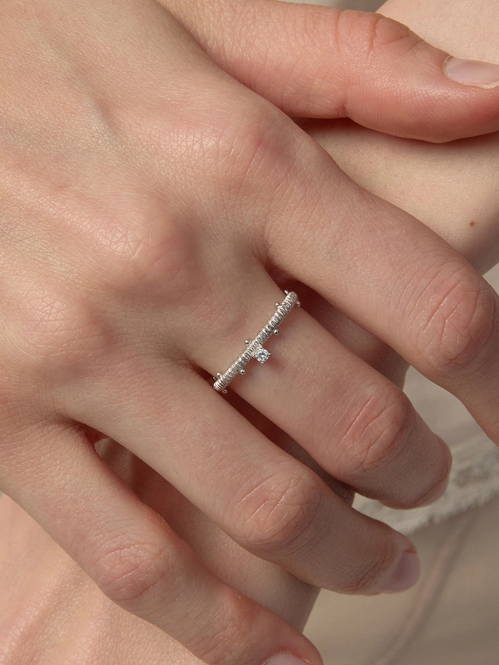 MUKTANK×SUN HUNTER Wire-Wrapped Beaded Ring - S925 Silver