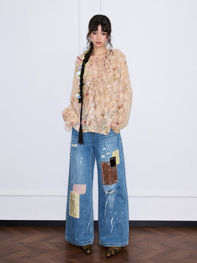 MUKZIN“Capsule Collection”Neo-Chinese style vintage long lightweight shirt