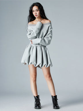 MUKTANK × CUUDICLAB Fake Two-piece Sweatshirt Dress