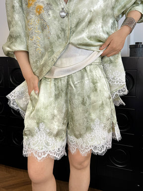 MUKZIN“Capsule Collection”Jacquard lace loose shorts