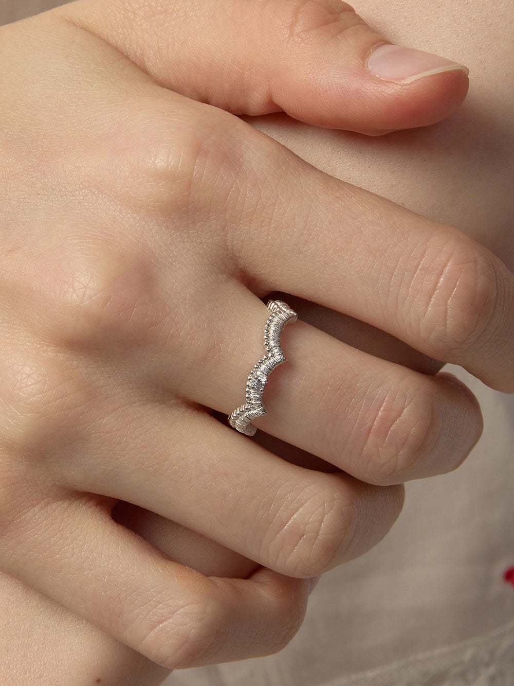 MUKTANK×SUN HUNTER Wavy Wire-Wrapped Ring - S925 Silver