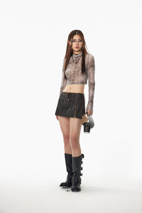 MUKTANK×WESAME Original Design A-Line Leather Pantskirt