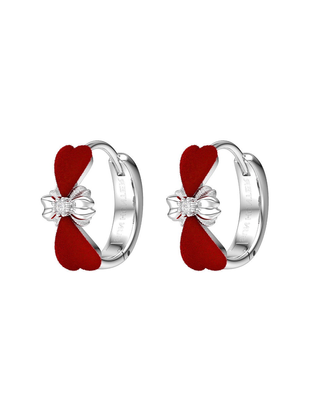 MUKTANK×SUN HUNTER Velvet Heart Bow Ear Cuffs
