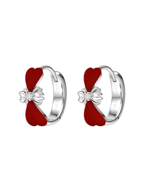 MUKTANK×SUN HUNTER Velvet Heart Bow Ear Cuffs