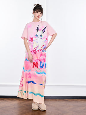Mukzin "Ode To The New Summer"Half-Skirt With Graffiti Art Style And Colorful Prints