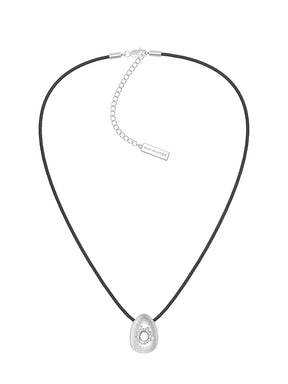 MUKTANK×SUN HUNTER Oval Brushed Adjustable Slider Necklace