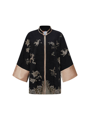 MUKZIN Linglong "Golden Butterfly" New Chinese Style Double-breasted Jacquard Jacket