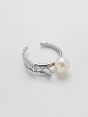 MUKTANK×PEARLONA Melting Metal Baroque Pearl Ring