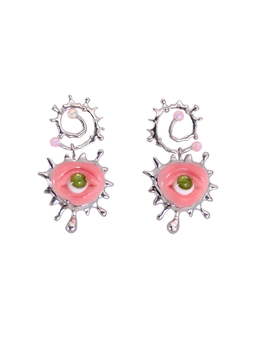 MUKTANK X QUANDO Pink Monster Sterling Silver Earrings